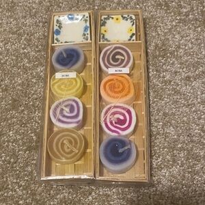 Colorful Spiral Scented Candles Set with plate